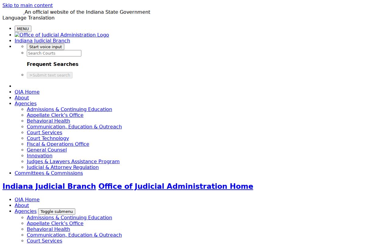 Indiana Odyssey case management source for Blackford County dockets