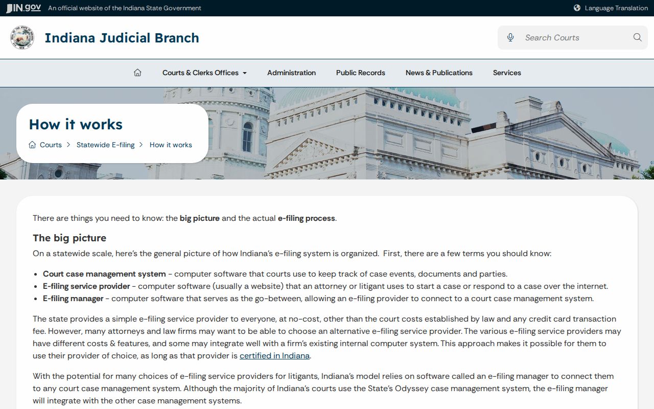 How Indiana civil e-filing works for Blackford courts