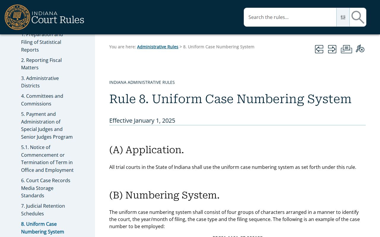 Blackford County criminal docket case number rule