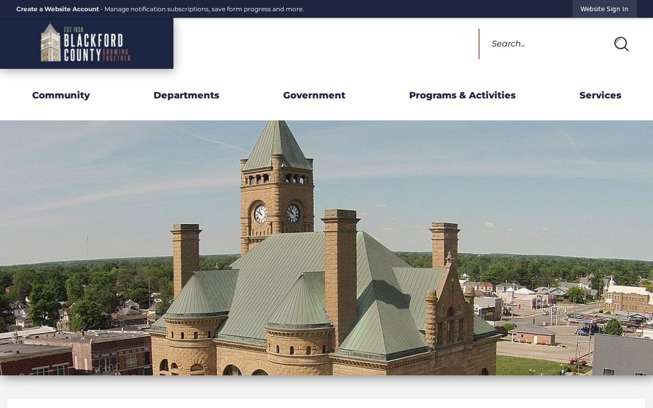 Official Blackford County website with courthouse information